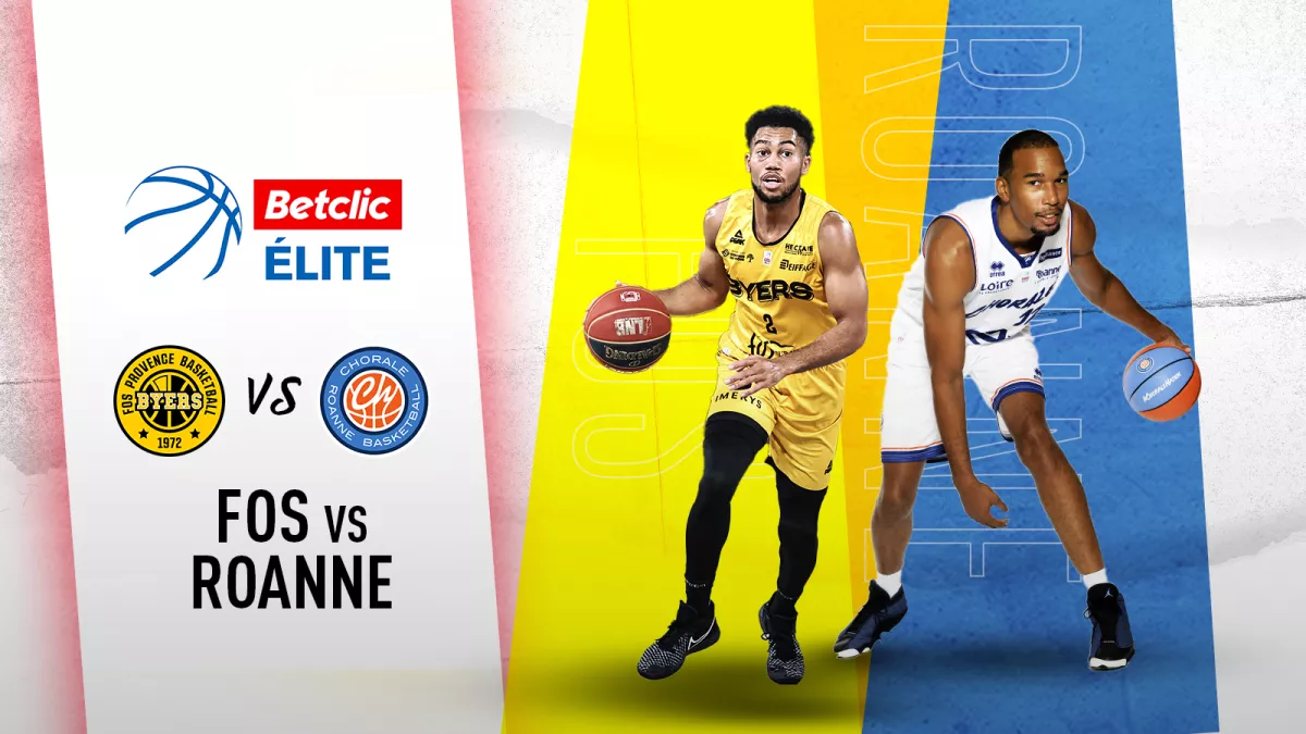 Basket : Fos vs Roanne à suivre en direct le 26 novembre 2022 © Fos Provence Basketball & Chorale Roanne Basketball Affiche du match de basket Fos vs Roanne