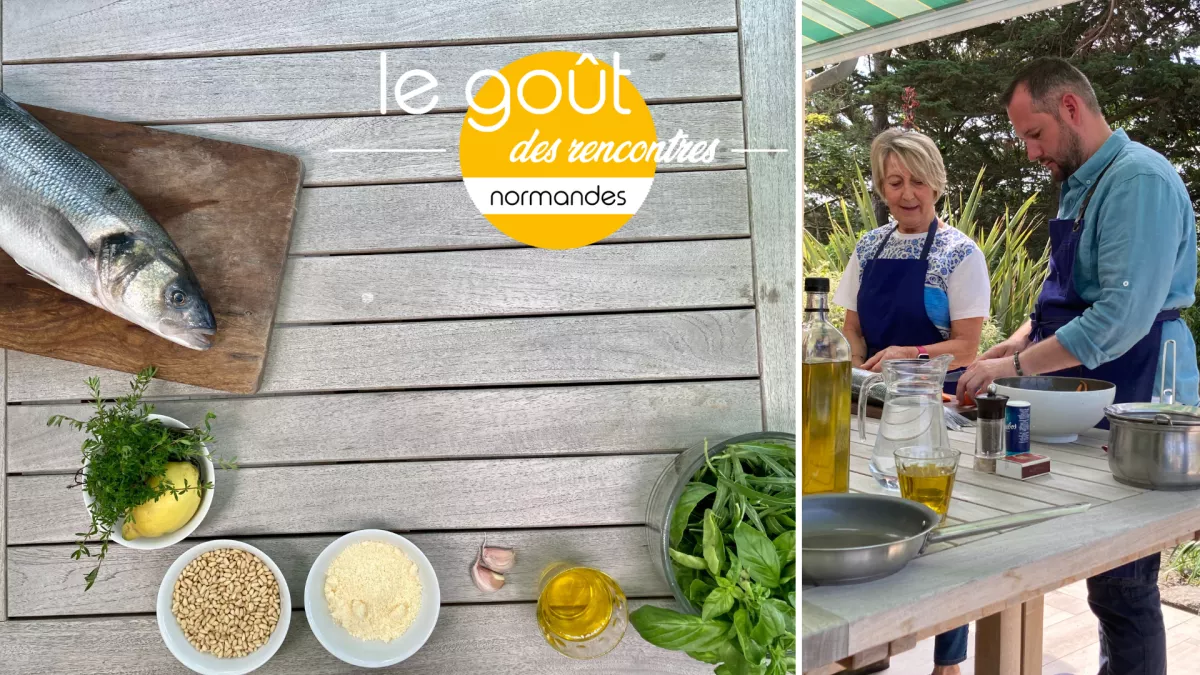 Bar et fenouil confit à Hauteville-sur-mer