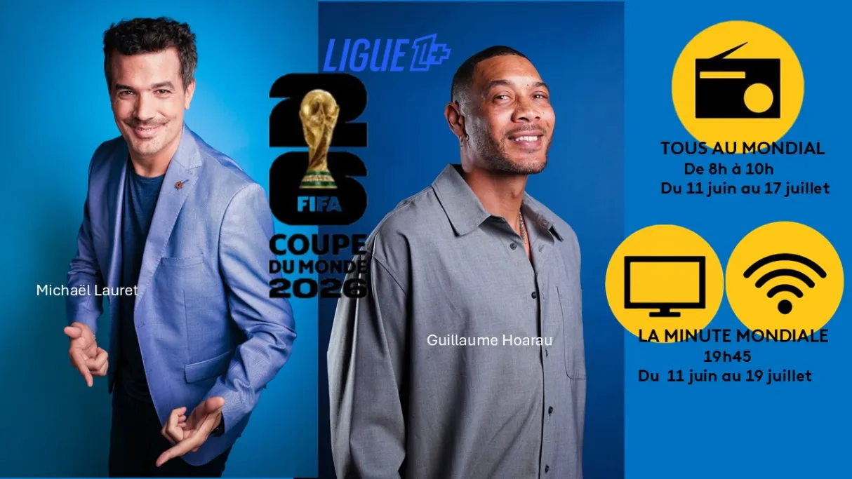 🤝 Michaël Lauret et Guillaume Hoarau débarquent sur Réunion La 1ère pour un Mondial 2026 inédit ! ⚽💥À l’approche du coup d’envoi du plus grand événement sportif de la planète le 11 juin prochain, Réunion La 1ère sort le grand jeu ! 🔥 En plus de la diffusion en direct de 11 affiches prestigieuses sur l'antenne TV 📺, la chaîne lance deux nouveaux rendez-vous quotidiens incontournables en Radio, TV et sur le Web. Portées par l’animateur Michaël Lauret et notre star internationale péi Guillaume Hoarau 🇷🇪,