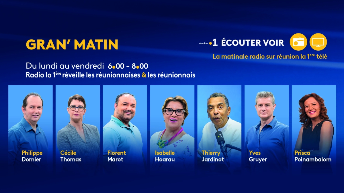 GRAN MATIN - LA MATINALE RADIO REUNION LA 1ERE Invité de la matinale : James Huet, le président départemental de la PEEP (la Fédération des Parents d'Elèves de l'Enseignement Public), Du Mardi 25 janvier 2022