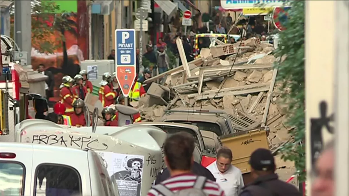 Effondrement de deux immeubles rue d'Aubagne à Marseille - Novembre 2018 © FTV Effondrement d'immeubles rue d'Aubagne à Marseille