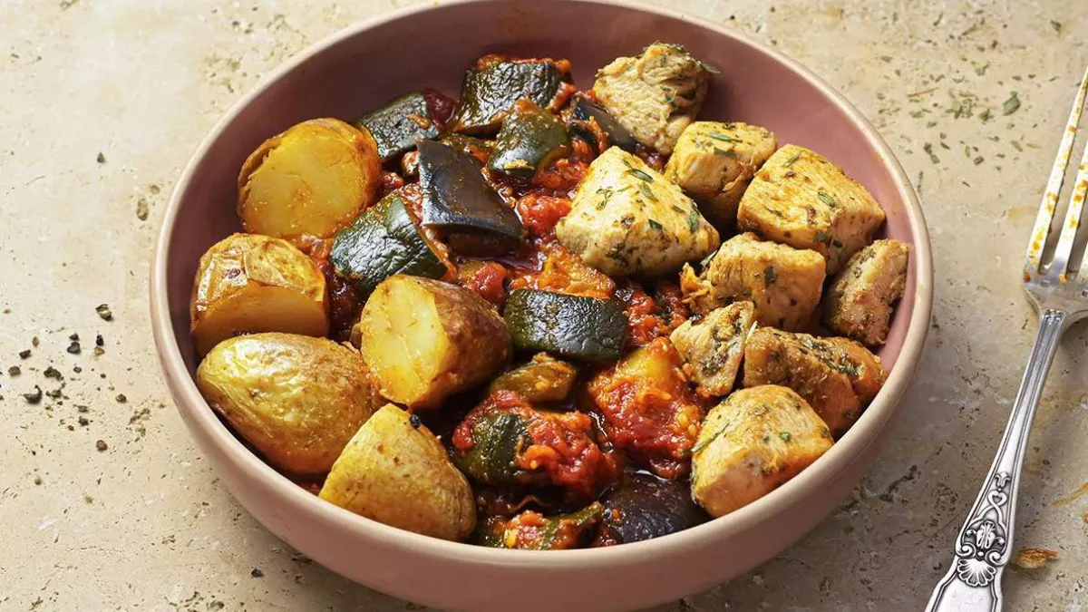 Poulet estragon et ratatouille
