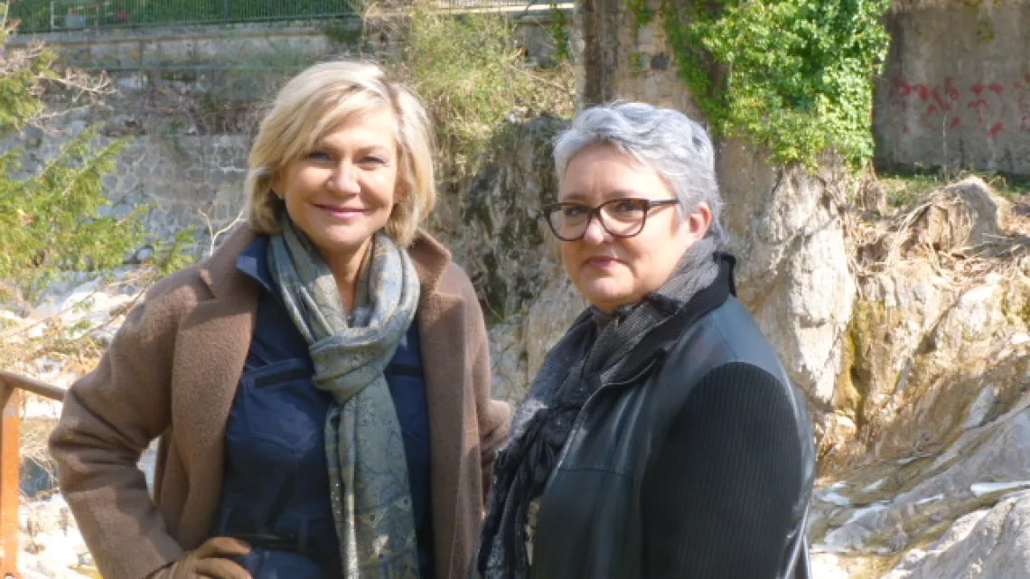 Odile Mattéi et Marie-Pierre Curinier Sartre de la société des eaux de Vals