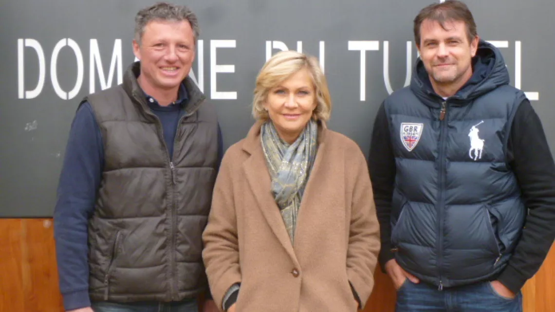 Odile avec le chef Stéphane Polly et Stéphane Robert vigneron à Saint-Péray