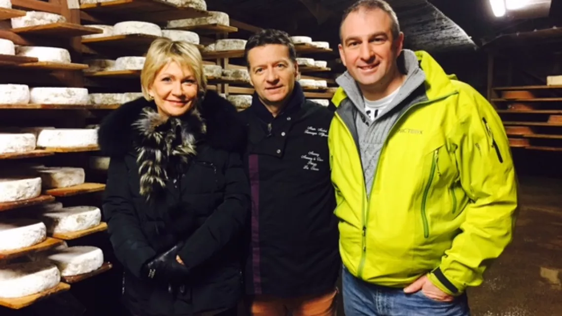 Odile, Alain Michel fromager et Yoann Conte