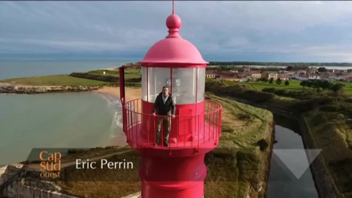 Eric Perrin sur le phare de l'île d'Aix