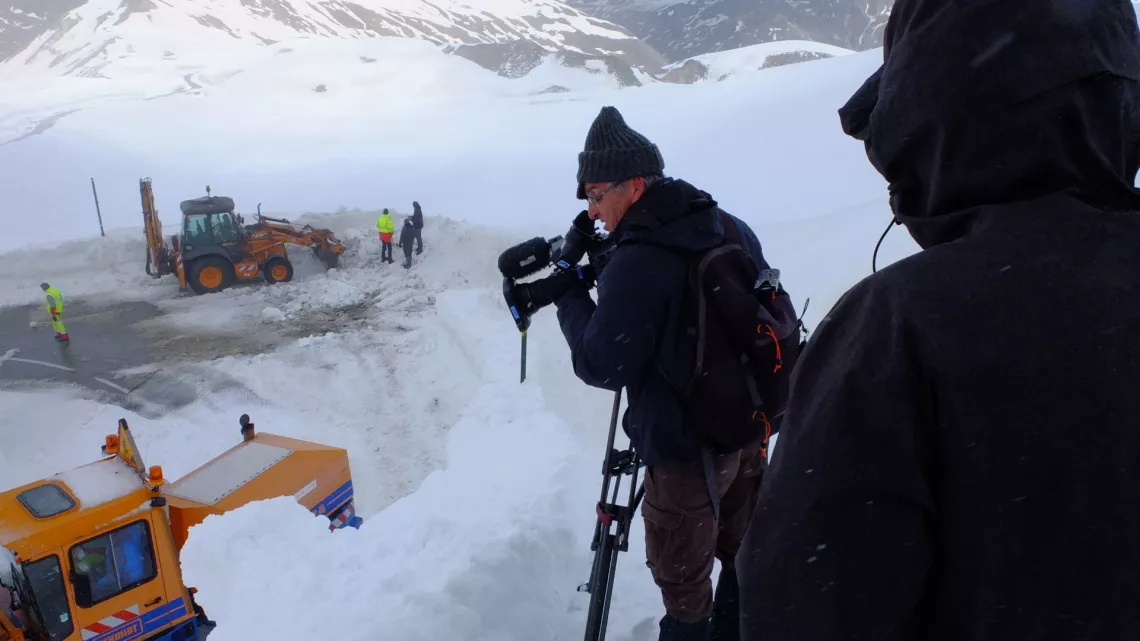 Equipe France 3 tournage Galibier