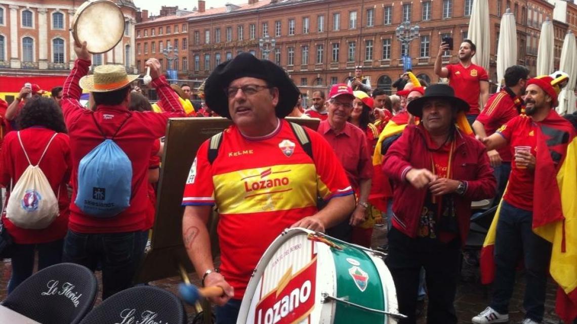 Supporters Espagnols Euro 2016 Capitole/Toulouse