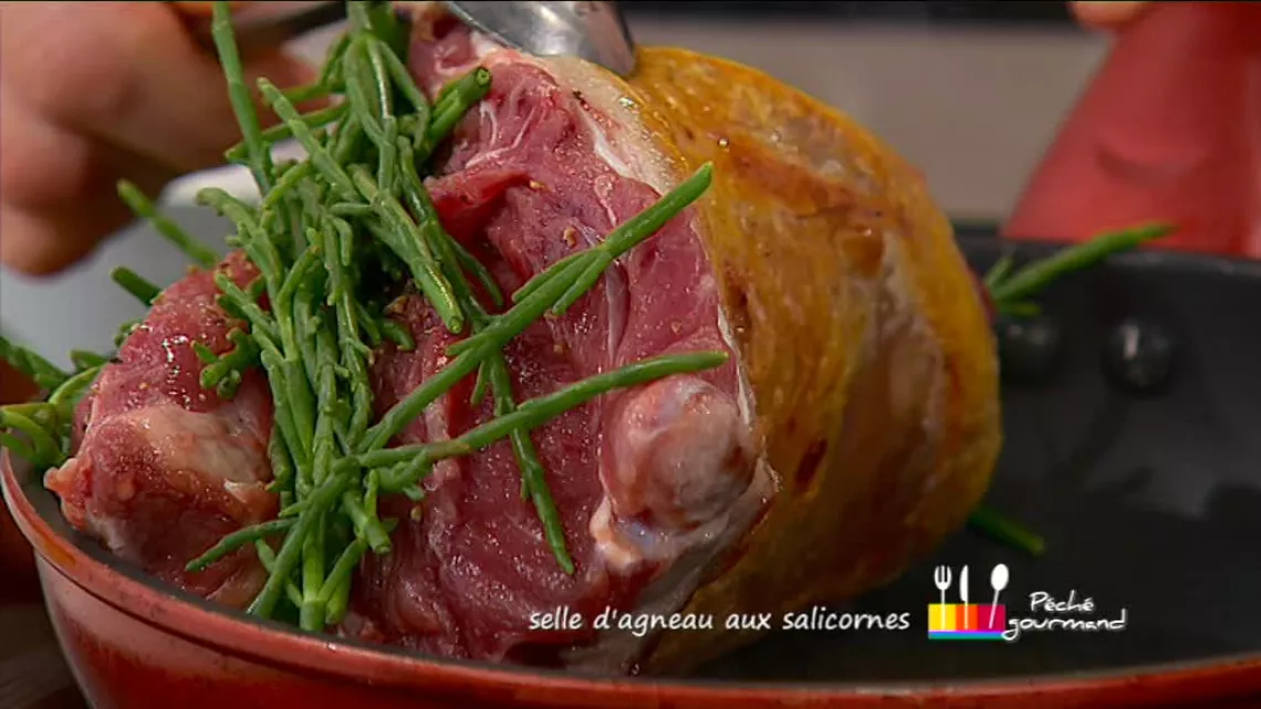 Pré-cuisson de la selle d'agneau