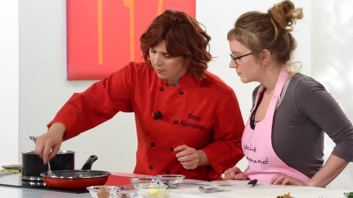 Anne et Justine sur le plateau