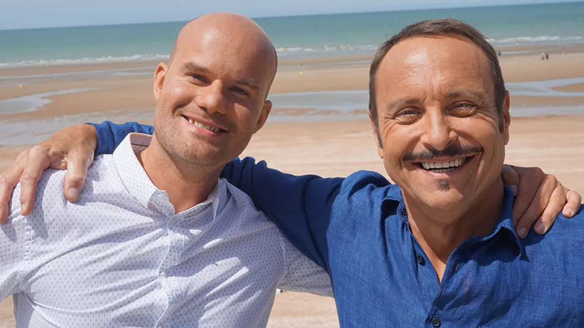 Jean-Baptiste Pattier, journaliste à France 3 Normandie, et Vincent Ferniot