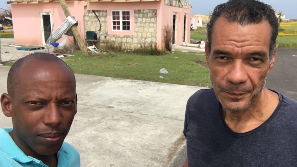 Willian Zébina et Michel Gendre à Barbuda après le passage de l'ouragan Irma