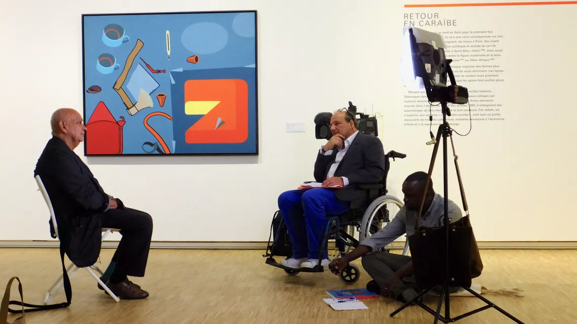 Hervé Télémaque : scène de tournage à la Fondation Clément au François en Martinique