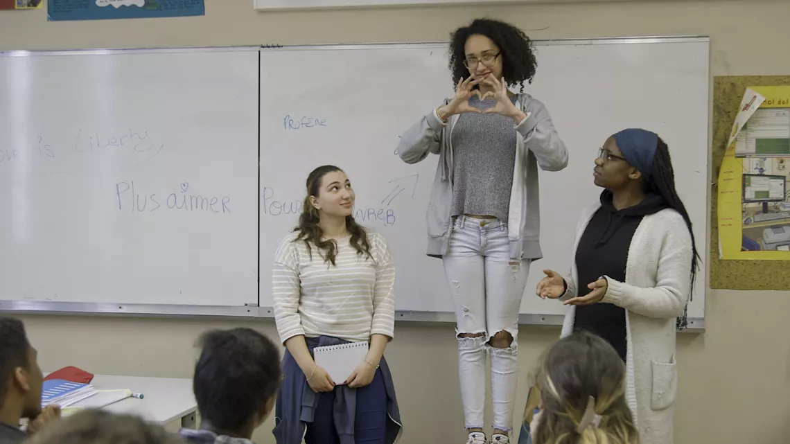Un cours au lycée Auguste Blanqui
