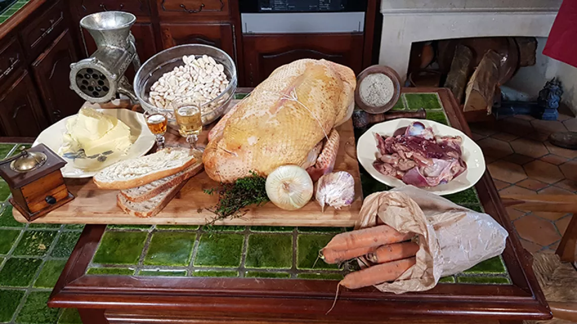 Les ingrédients de la recette du canard à la broche