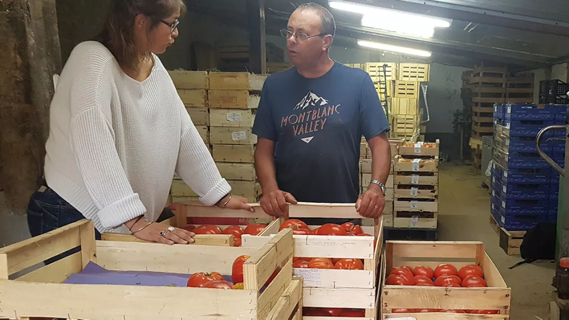 France et Jean-Pierre, producteur de tomates