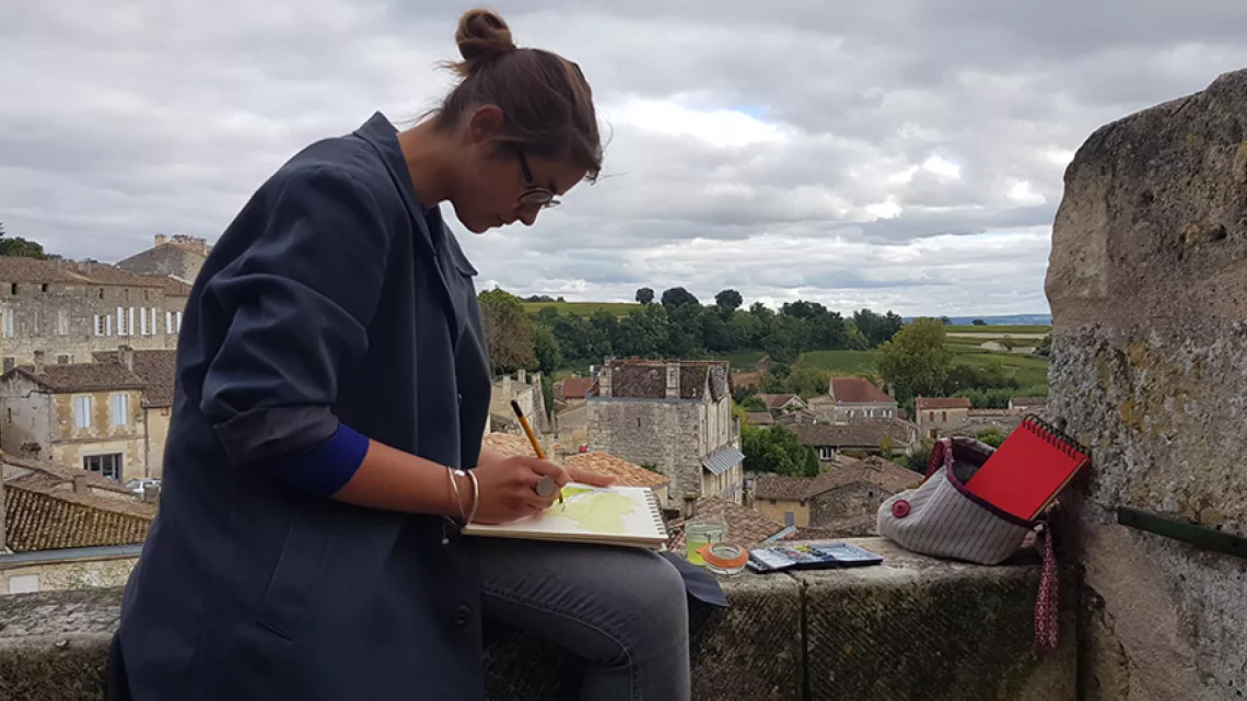 France peint sur les hauteurs de Saint-Emilion