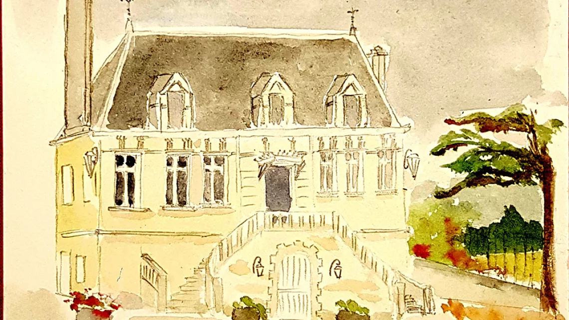 Aquarelle de France: une maison de Saint-Emilion