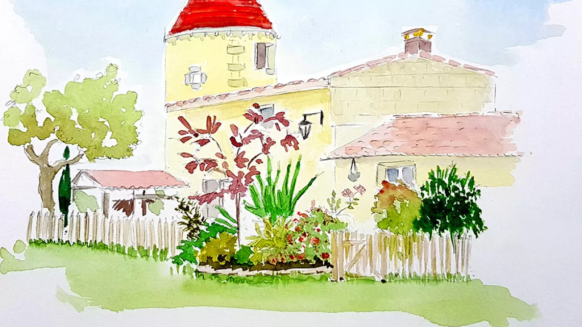 Une aquarelle réalisée par France à St André de Cubzac