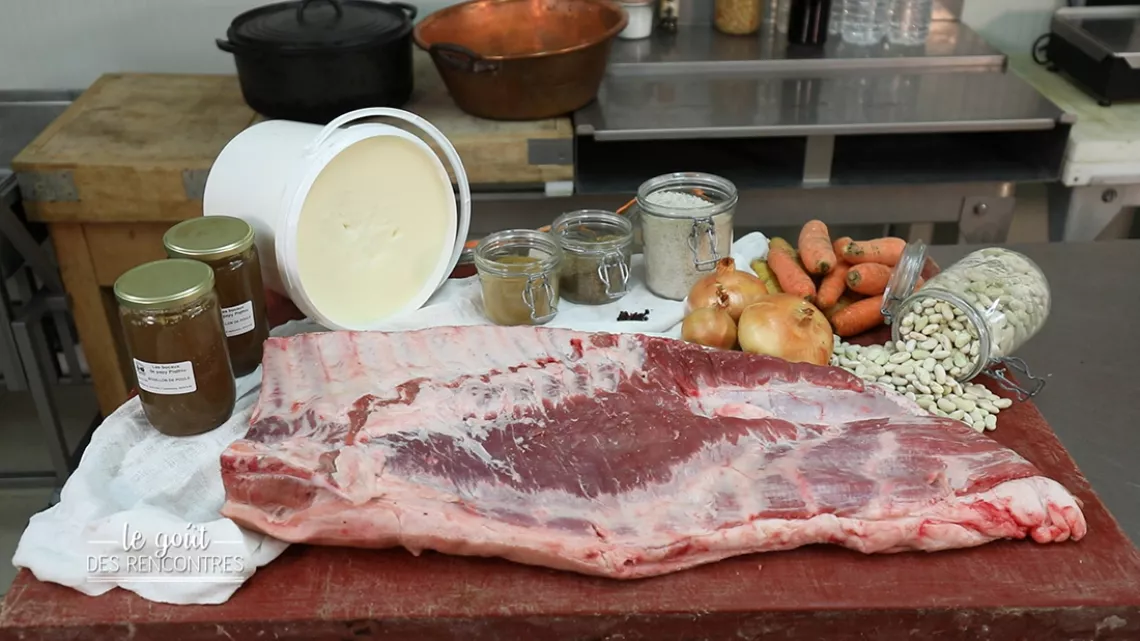 Les ingrédients de la recette des gros grillons aux mogettes