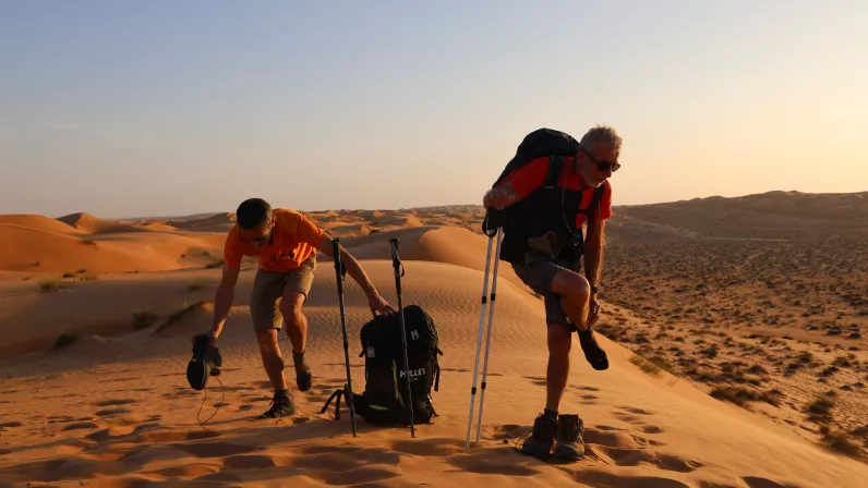 Mathieu et Gérard dans le désert
