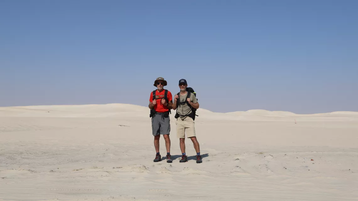 Mathieu et Gérard dans le désert