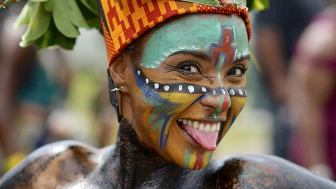 Photo d'une femme au carnaval de Guadeloupe