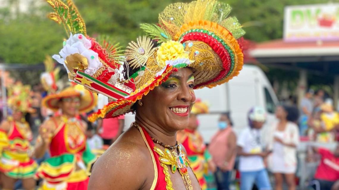Photo d'une femme au carnaval de Guadeloupe