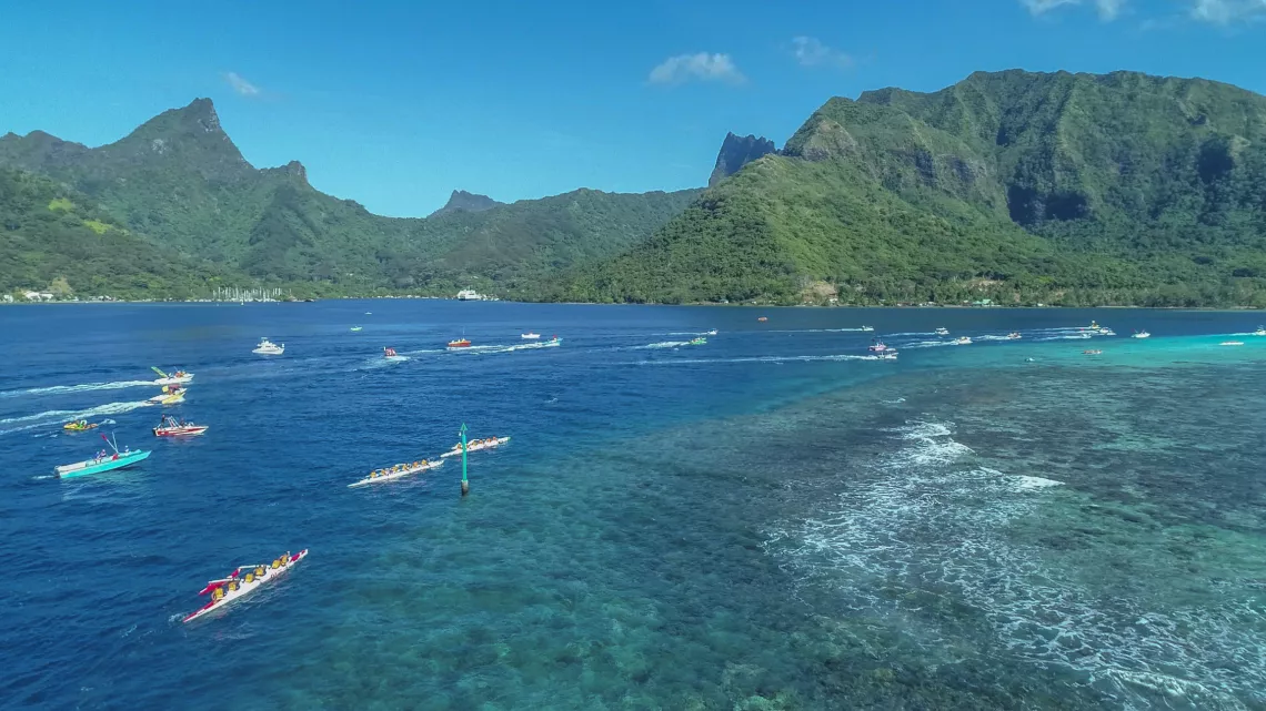 Arrivée dans la passe de Moorea