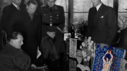 Hermann Göring devant l' « Odalisque au tambourin » de Matisse. © Image et Compagnie 21, RUE DE LA BOETIE