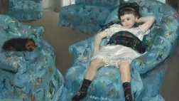 « Petite Fille dans un fauteuil bleu » (détail), de Mary Cassatt. © MFP EDGAR DEGAS, MARY CASSATT UNE JOUTE ENTRE DEUX PASSIONNES