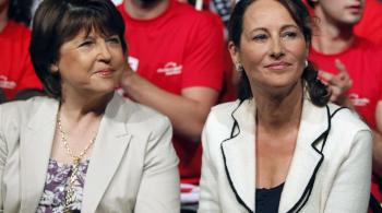 Martine Aubry et Ségolène Royal assises côte à côte aux élections européennes de 2009