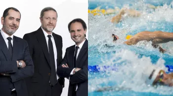 L'équipe qui va commenter le foot. La natation