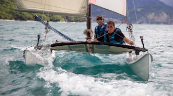 Laurent Guillaume en catamaran