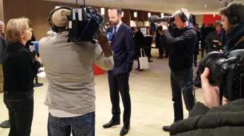 Edouard Philippe lors de la réouverture du Volcan au Havre en 2015