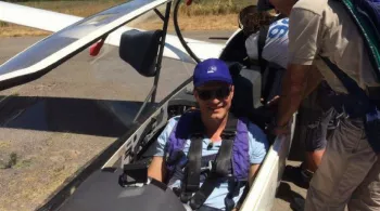 Pierjean Frison dans un planeur