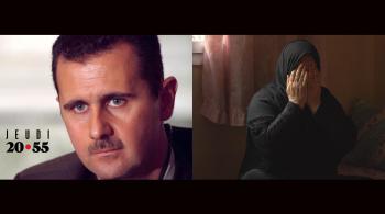 Bachar El Assad et une femme en larmes
