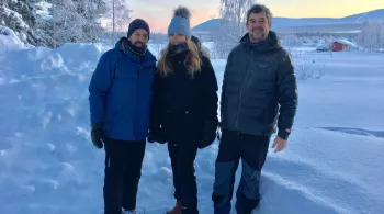 Adriana KAREMBEU Michel CYMÈS Nicolas DUBREUIL, photo prise en Laponie