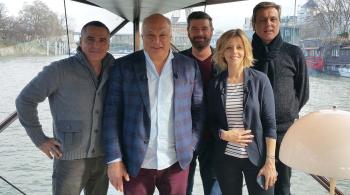 de gauche à droite  Stéphane Houdet, Eric-Emmanuel Schmitt, Yvan Hallouin,Wendy & Jean-Noël Mirande, 