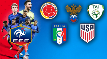 FOOTBALL 5 MATCHES AMICAUX : FRANCE-COLOMBIE-RUSSIE-REPUBLIQUE D'IRLANDE-ITALIE-ETATS-UNIS