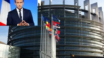 Emmanuel Macron au Parlement Européen de Strasbourg - crédit FTV + MaxPPP Luc Nobout