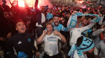 Lors de la demi finale OM / Salzbourg