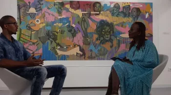 Samuel Gelas et Lise Dolmare dans la Galerie de St Claude