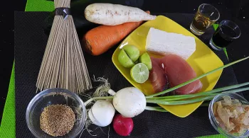 Les ingrédients de la salade Soba