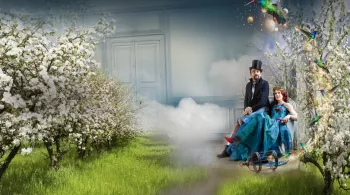 Goulwena et Yann-Herlé  dans paysage fleuri