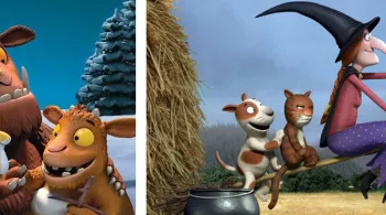 Gruffalo - petit Gruffalo et la sorcière dans les airs