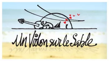 Un violon sur le sable