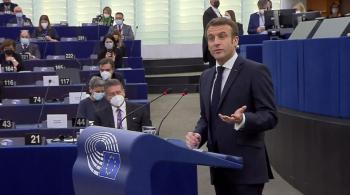 Emmanuel Macron au Parlement européen à Strasbourg © FTV