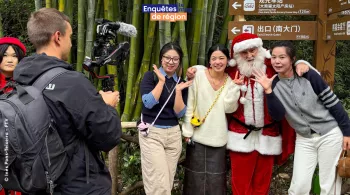 Photo du Père Noël vosgien en Chine © Inès Pons-Teixeira - FTV