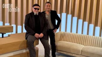 Charlélie Couture et Thierry Gelhaye sur le plateau de Destin lorrain © FTV